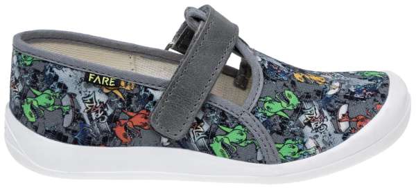 FARE KLASIK dětské papuče na suchý zip DINO 4110461