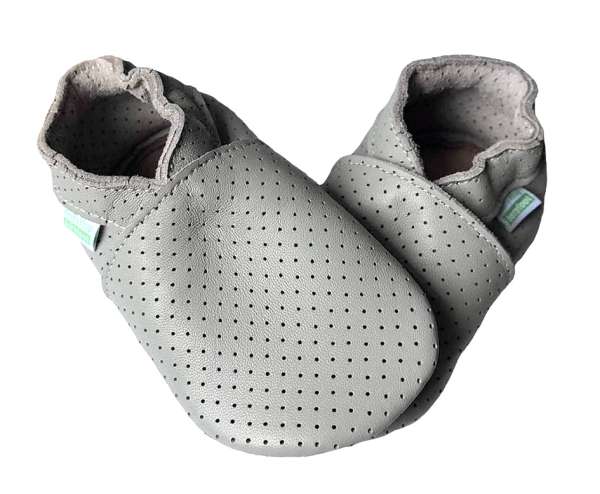 Hopi Hop BAREFOOT kožené capáčky děrované světle šedé