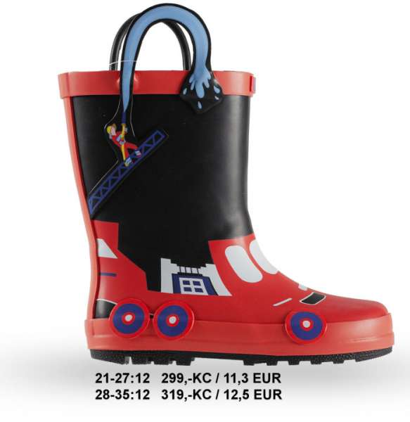 Wink gumáky hasiči BD41028-1RED/BLACK